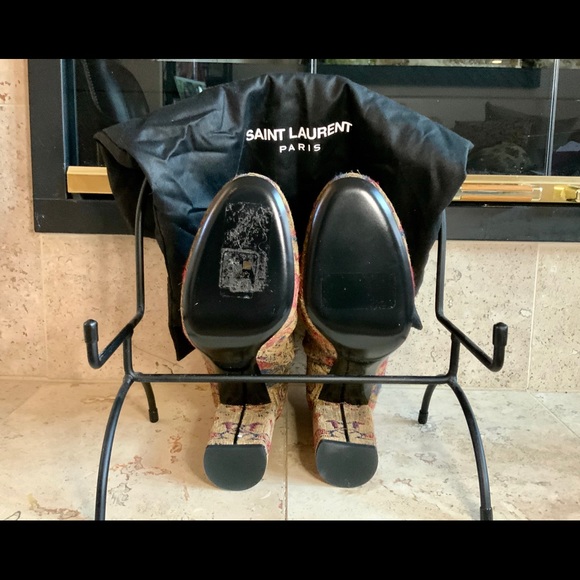 NWT Yves St Lauren boots, sz 7 1/2, fabric YSL PRICE DROP!!! - Picture 5 of 7